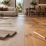 Confronto tra pavimento SPC effetto legno e parquet naturale