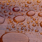 Wooden planks bathed in the rain